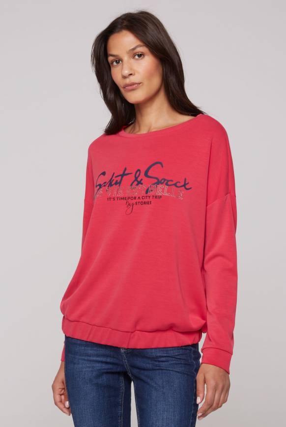 Soccx Sweatshirt mit Gummizugsaum pinky red Hotsell