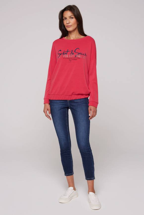 Soccx Sweatshirt mit Gummizugsaum pinky red Hotsell