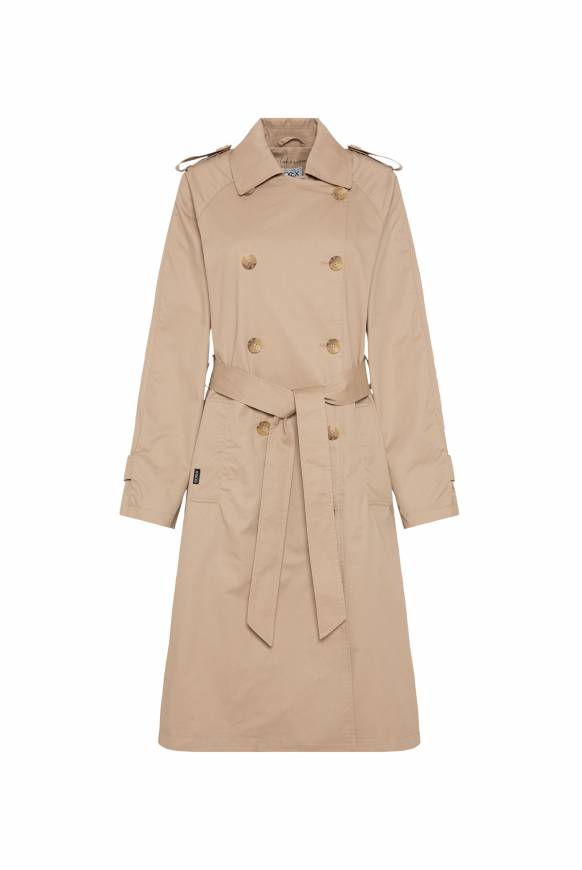 Soccx Trenchcoat mit Bindegürtel dark stone beige Schlussverkauf