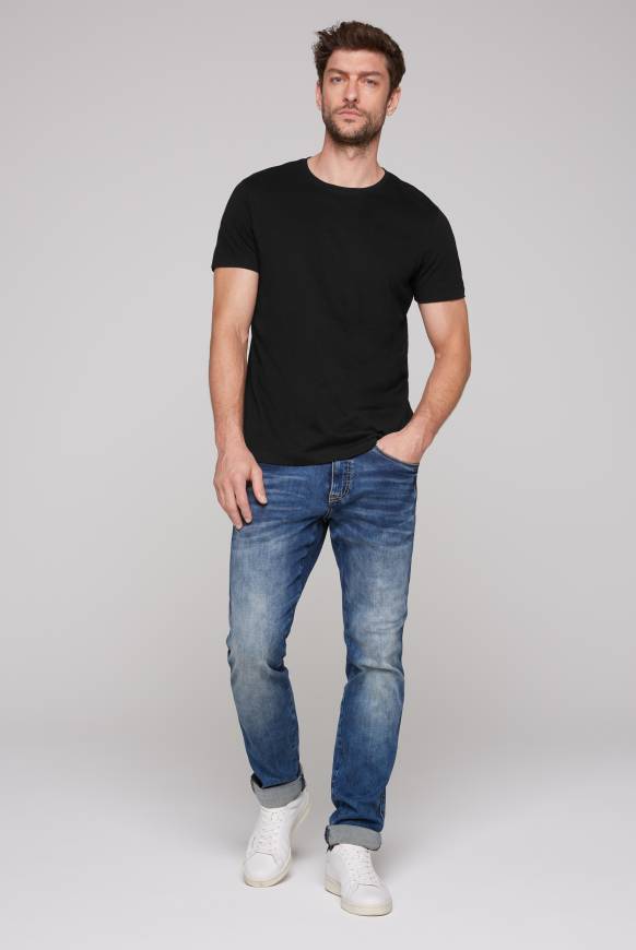 Soccx Basic T-Shirt Rundhals 2er-Pack black Rabatt