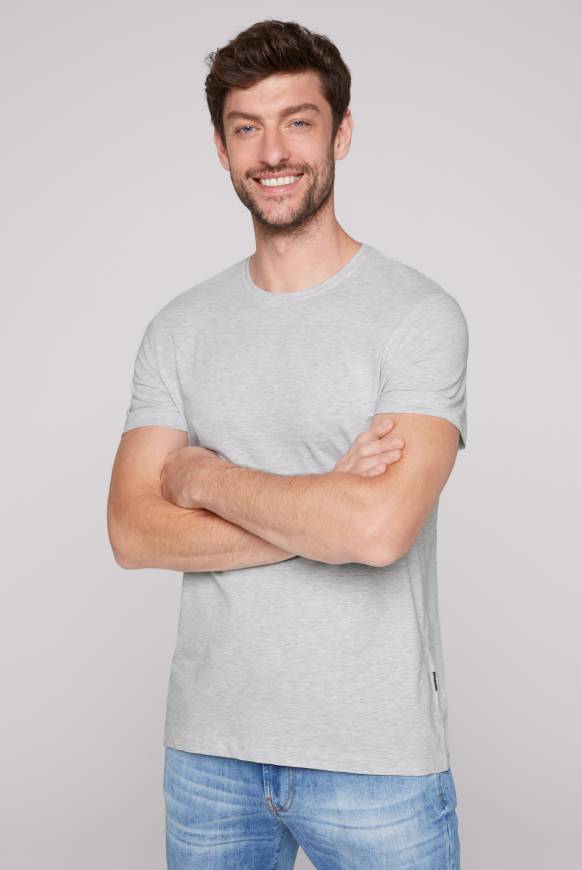 Soccx Basic T-Shirt Rundhals 2er-Pack grey melange Günstig kaufen