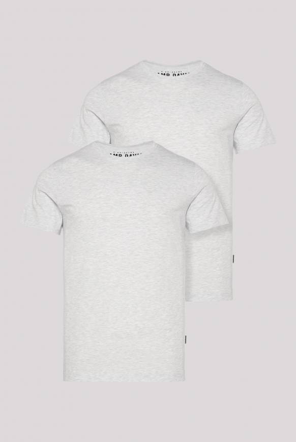 Soccx Basic T-Shirt Rundhals 2er-Pack grey melange Günstig kaufen