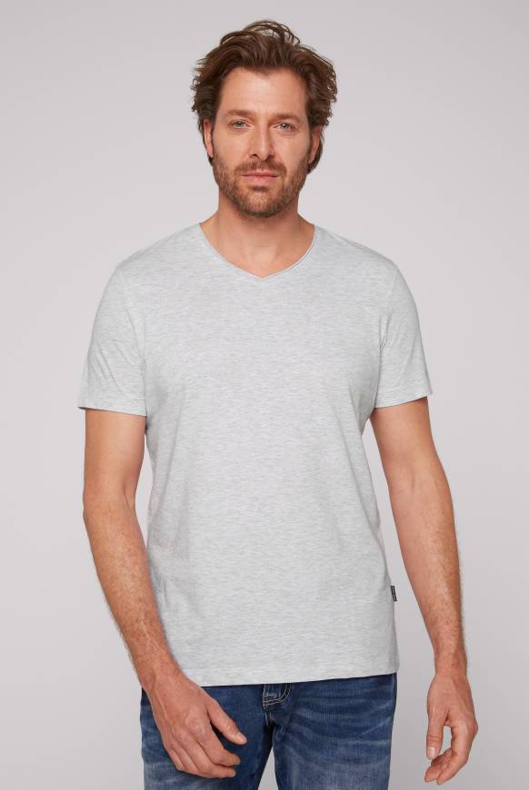 Soccx Basic T-Shirt V-Neck 2er-Pack grey melange Flash Sale