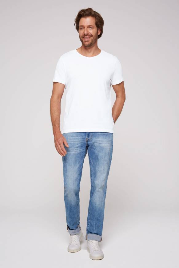 Soccx Basic T-Shirt V-Neck 2er-Pack opticwhite Begrenztes Angebot