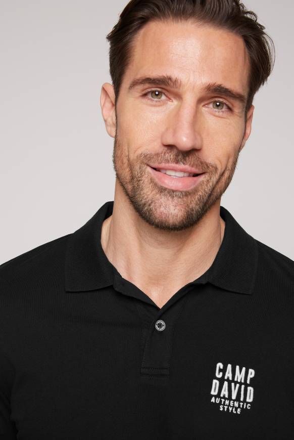 Soccx Basic Pikee-Polo mit Logo-Stickerei black Saisonschlussverkauf