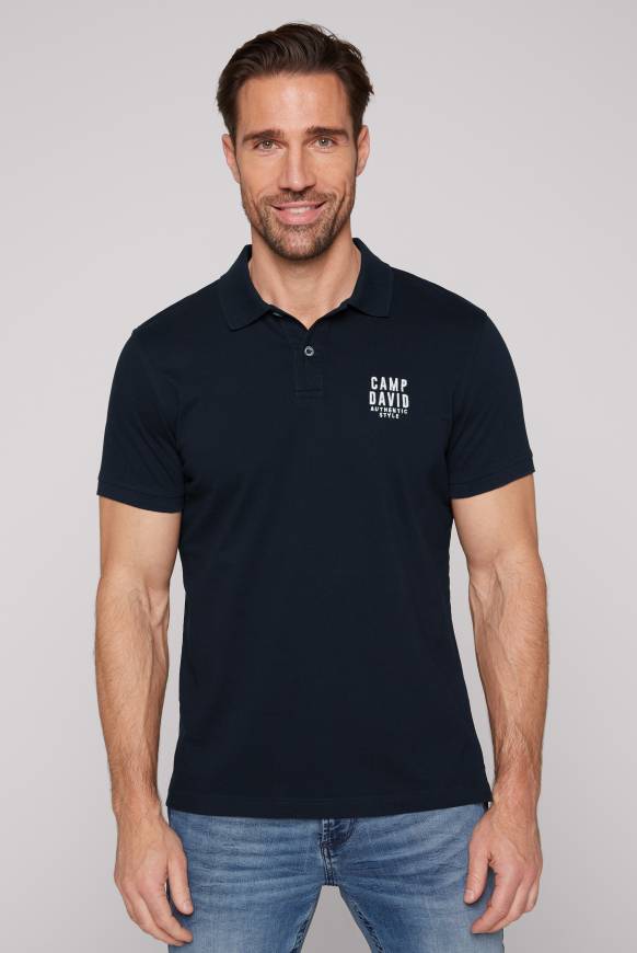 Soccx Basic Pikee-Polo mit Logo-Stickerei blue navy Black Friday