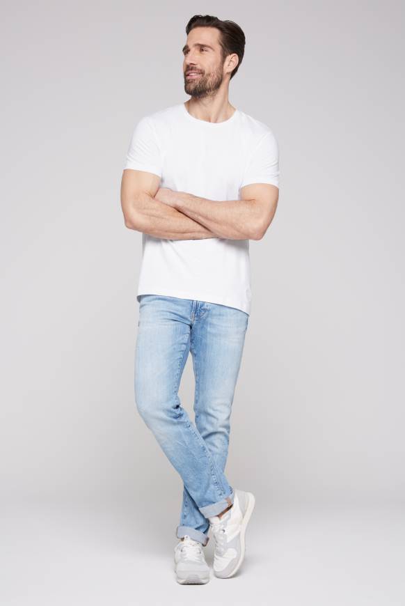Soccx Basic T-Shirt mit Rundhalsausschnitt, Doppelpack optic white / optic white Muttertagsangebot