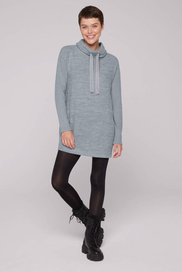 Soccx Meliertes Strickkleid mit Rollkragen cold grey melange Zeitlich begrenztes Angebot