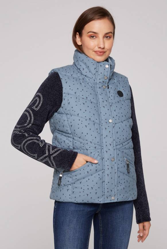 Soccx Steppweste mit filigranem All Over Print cool grey Blitzangebot