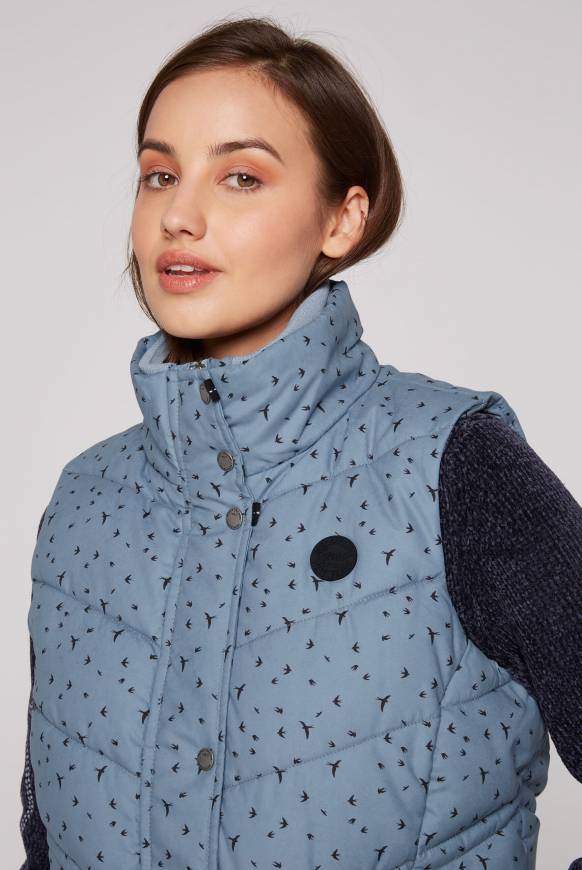 Soccx Steppweste mit filigranem All Over Print cool grey Blitzangebot