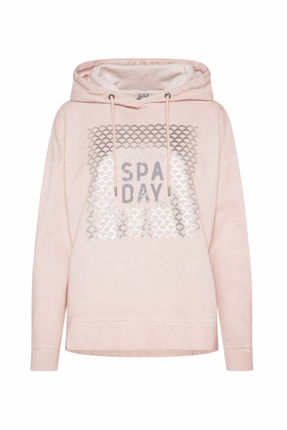 Soccx Hoodie Oil Dyed mit Artwork rose blush Neuheiten