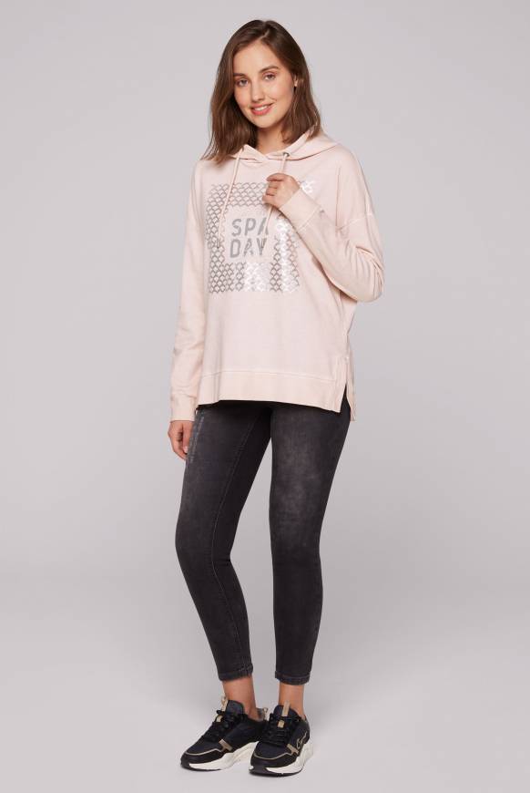 Soccx Hoodie Oil Dyed mit Artwork rose blush Neuheiten