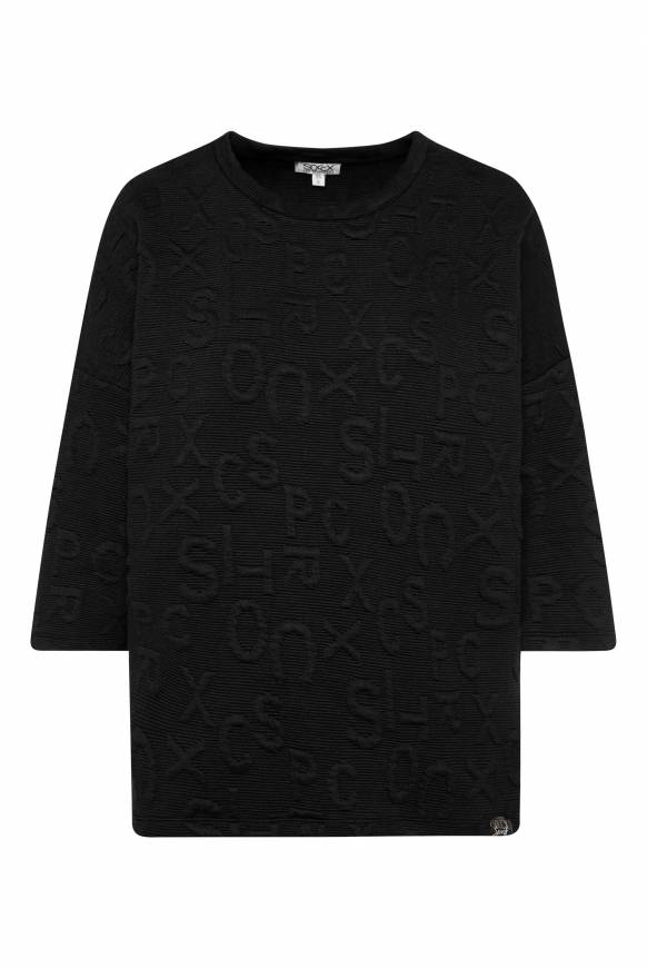 Soccx Sweatshirt mit Intarsia-Artwork black Tiefpreis