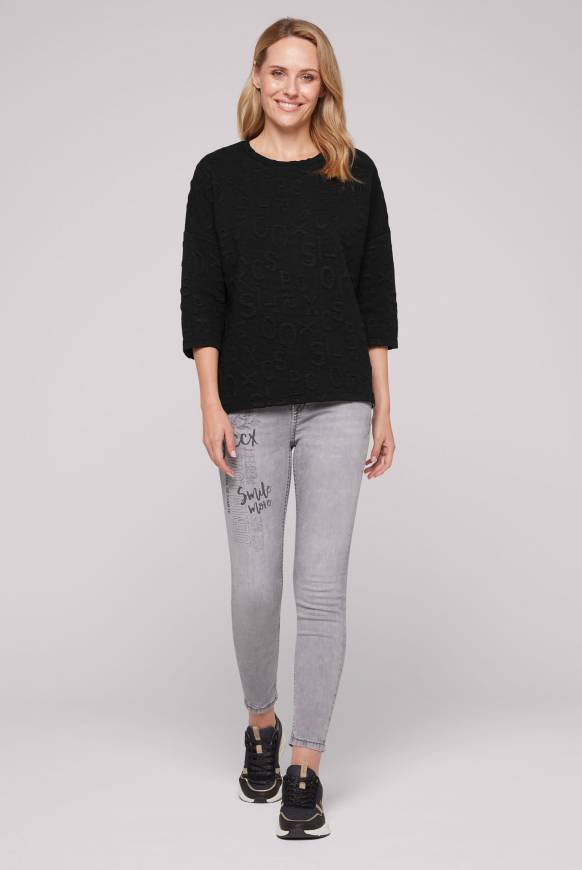 Soccx Sweatshirt mit Intarsia-Artwork black Tiefpreis