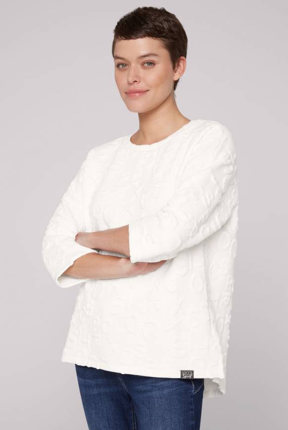 Soccx Sweatshirt mit Intarsia-Artwork ivory
