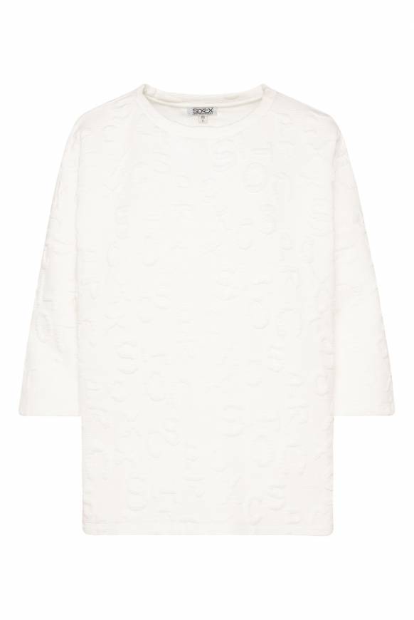 Soccx Sweatshirt mit Intarsia-Artwork ivory Super Sparpreis