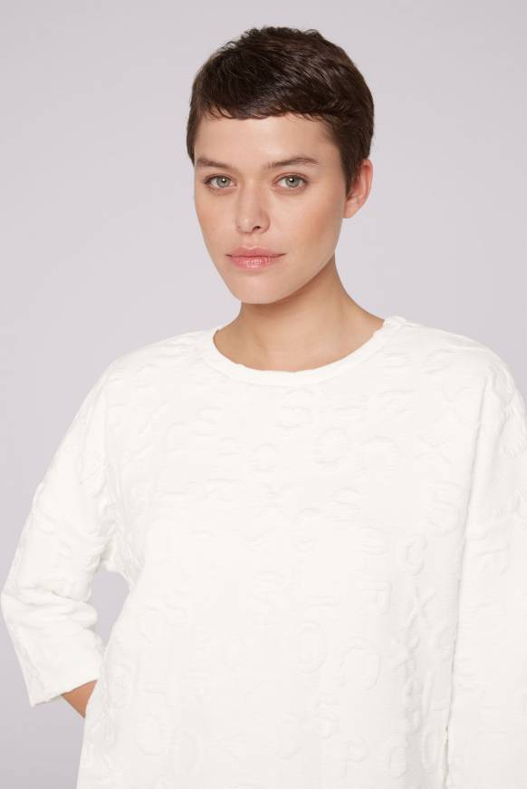 Soccx Sweatshirt mit Intarsia-Artwork ivory Super Sparpreis