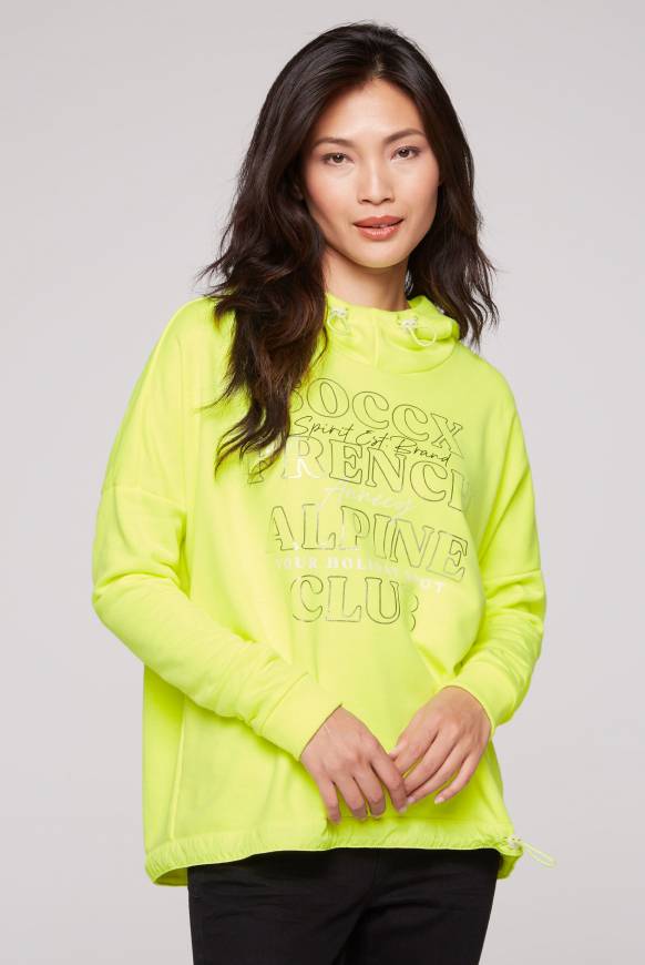 Soccx Sweatshirt mit Kapuze und Print Artwork yellow lime