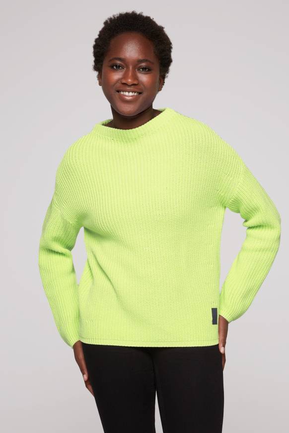 Soccx Rippstrickpullover Stone Washed yellow lime Letzte 2 Tage