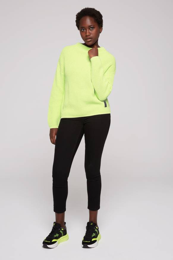 Soccx Rippstrickpullover Stone Washed yellow lime Letzte 2 Tage