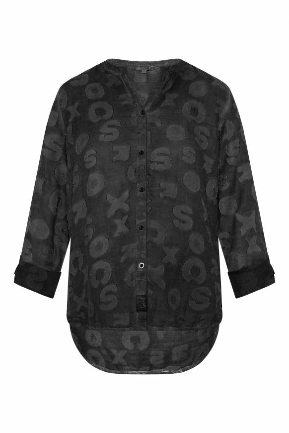 Soccx Bluse Oil Dyed mit Intarsia-Muster black Bis zu 50% Rabatt