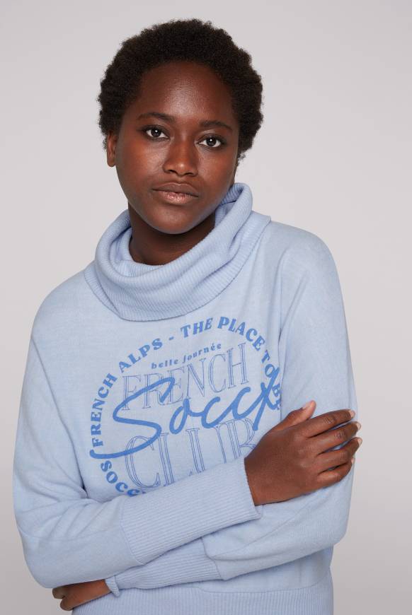 Soccx Rollkragenpullover mit Fledermausärmeln cool blue Sonderangebot der Fabrik