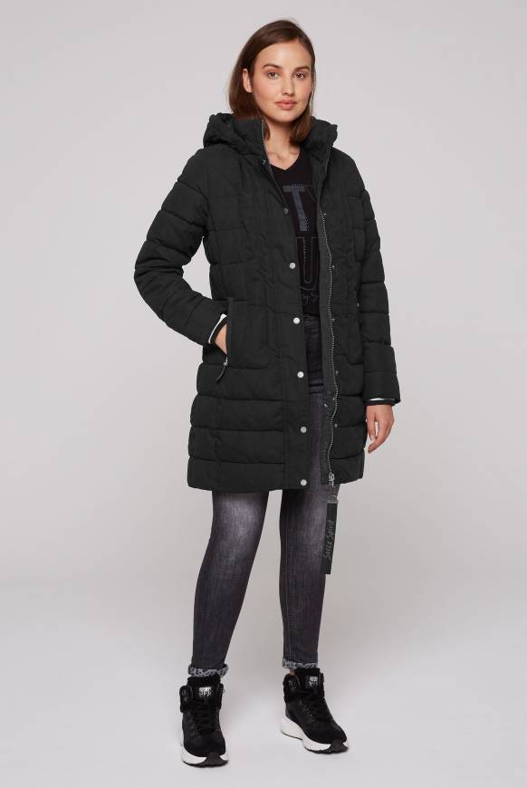 Soccx Peached Parka mit abtrennbarer Kapuze black Discount Store für neue Produkte