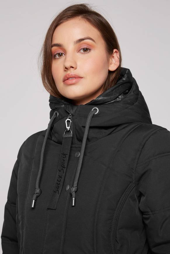 Soccx Steppjacke mit Kapuzen-Layering black Super Rabatt