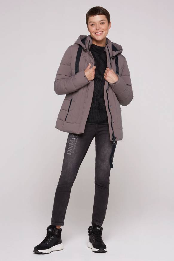 Soccx Puffer-Jacke mit abtrennbarer Kapuze brown Riesige Rabatte
