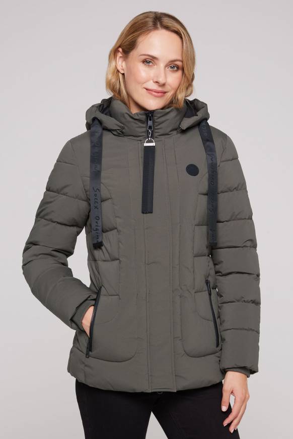 Soccx Puffer-Jacke mit abtrennbarer Kapuze olive Kostenloser Versand international