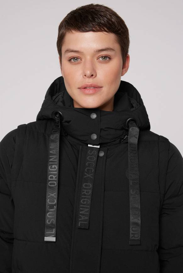 Soccx 2-in-1 Puffer Coat und Weste black Im Verkauf