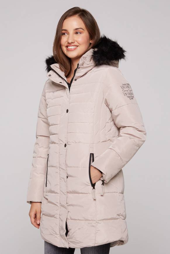 Soccx Stepp-Parka mit abtrennbarer Kapuze und Kunstfell light beige 50% Rabatt für begrenzte Zeit