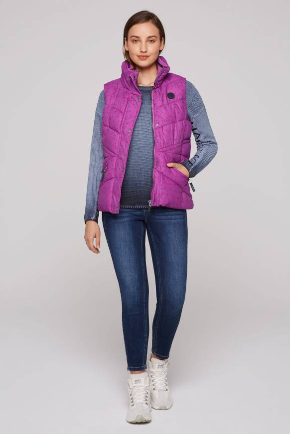 Soccx Steppweste mit filigranem All Over Print iced berry Online