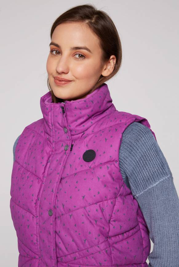 Soccx Steppweste mit filigranem All Over Print iced berry Online