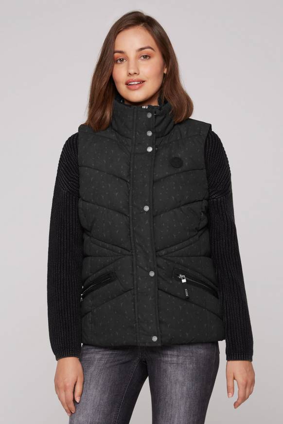 Soccx Steppweste mit filigranem All Over Print black Outlet