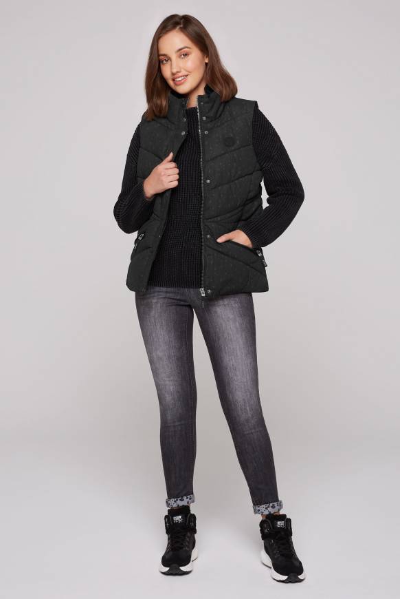 Soccx Steppweste mit filigranem All Over Print black Outlet