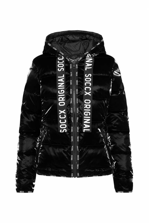 Soccx Glänzende Steppjacke mit Samt-Optik black Verkauf
