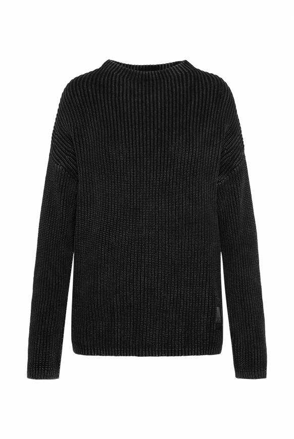 Soccx Rippstrickpullover Stone Washed black Fabrikverkauf