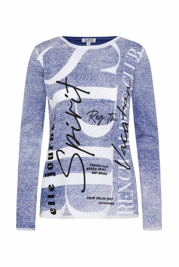 Soccx Pullover mit Acid Prints vividblue Kostenloser Versand