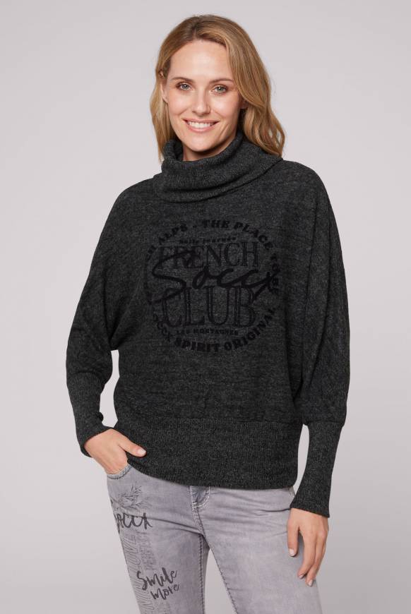 Soccx Rollkragenpullover mit Fledermausärmeln black melange Limitierter Zeitrabatt
