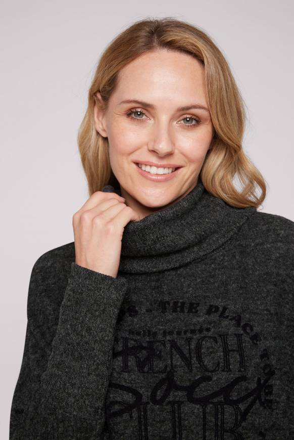 Soccx Rollkragenpullover mit Fledermausärmeln black melange Limitierter Zeitrabatt
