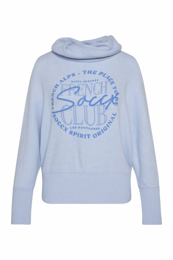 Soccx Rollkragenpullover mit Fledermausärmeln cool blue Fabrik Onlineshop