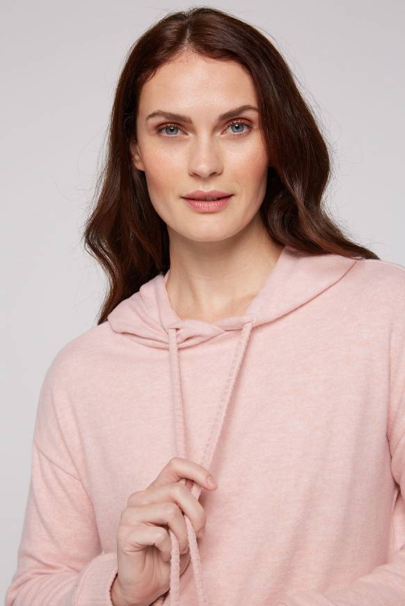 Soccx Basic Hoodie aus Flauschstrick rose blush Fabrikpreis