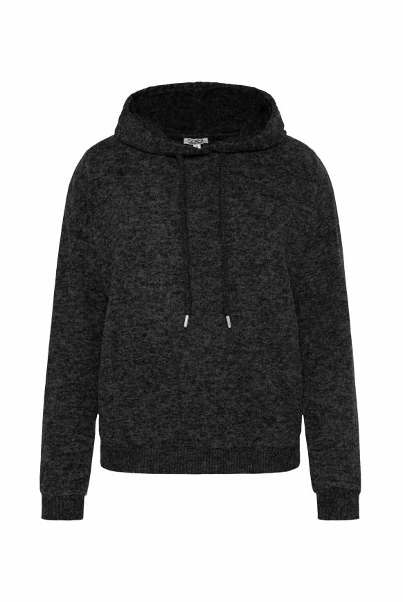 Soccx Basic Hoodie aus Flauschstrick black Sonderangebot