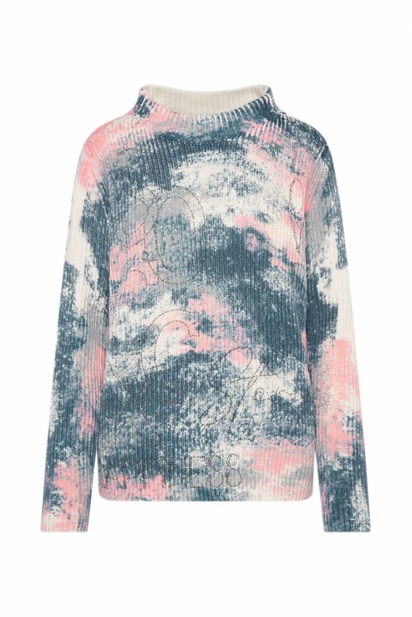 Soccx Rippstrickpullover mit All Over Print cold grey Günstig kaufen