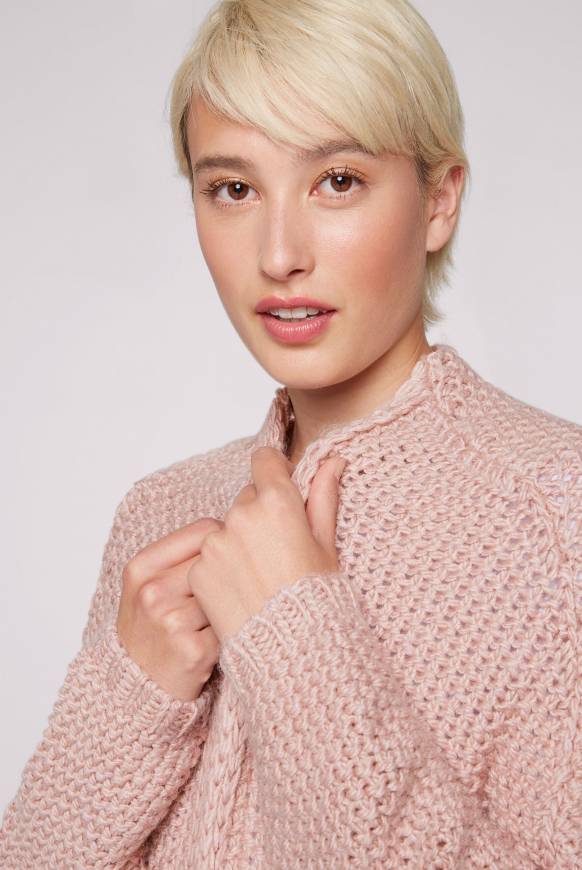 Soccx Langer Cardigan mit Perlmuster rose blush Begrenztes Angebot