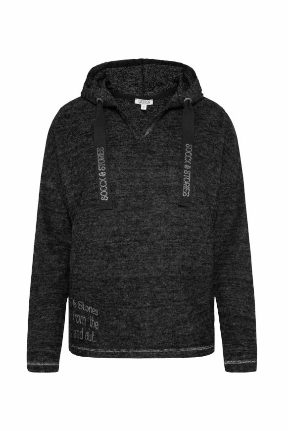 Soccx Kapuzenpullover aus Flauschstrick black Exklusivangebot