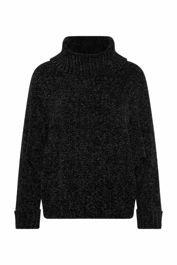 Soccx Oversized Rollkragenpullover aus Chenille black Preisnachlass
