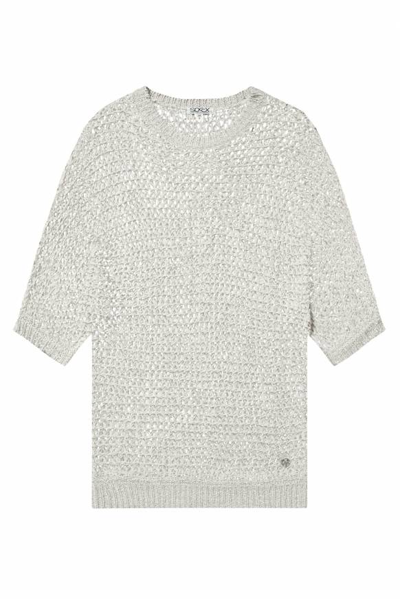 Soccx Kurzarm-Pullover aus Strukturgarn stone beige Cyber Monday