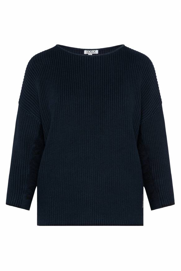 Soccx Stone Washed Pullover mit Intarsia-Design blue navy Weihnachtsangebot
